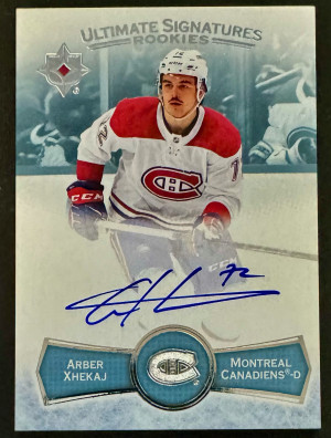 2022-23 Ultimate Collection Arber Xhekaj Ultimate Signatures Rookies Auto front